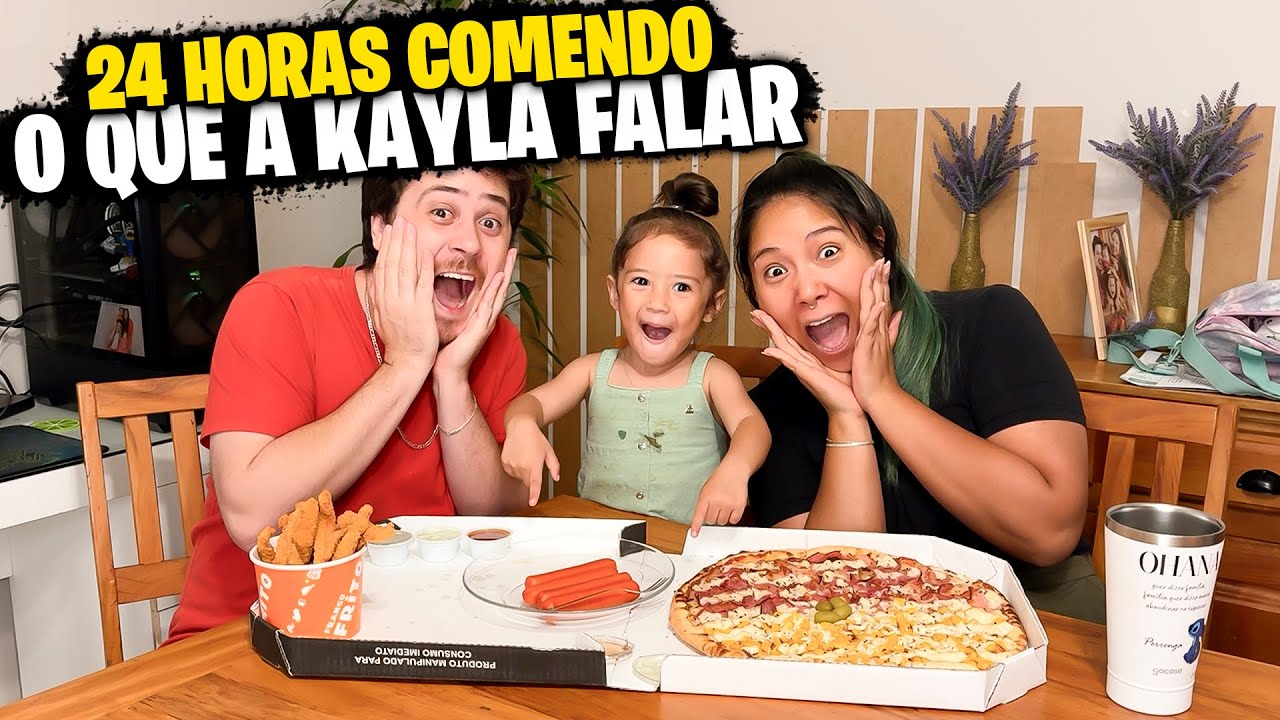 24 HORAS COMENDO O QUE A KAYLA FALAR | Jeru e Cheru