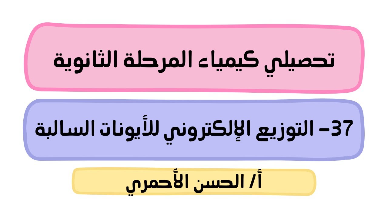التفاعلات الكيميائية/التفاعلات والمعادلات/التوزيع الإلكتروني للأيونات السالبة/كيمياء1/تحصيلي