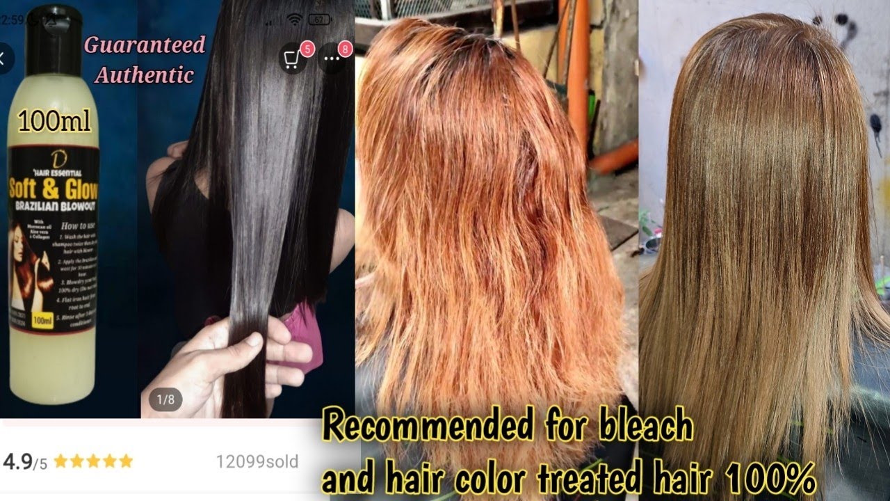 Brazilian blowout soft and glow with morrocan oil aloe vera and collagen tutorial