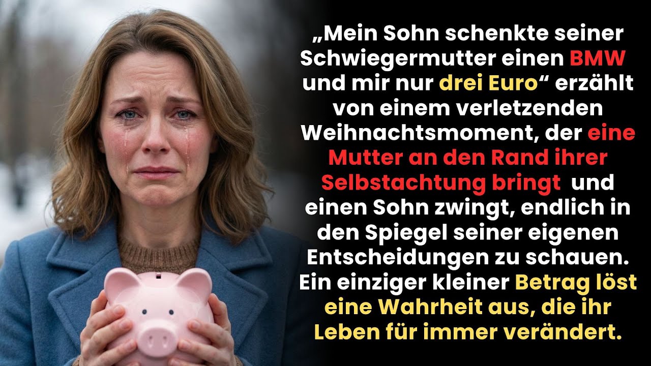 Mein Sohn schenkte seiner Schwiegermutter einen BMW  und mir nur drei Euro” ist eine stille, zutiefs