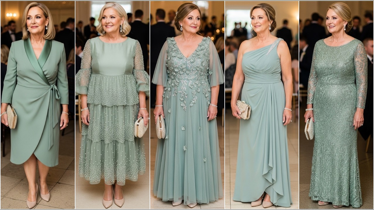 Refined Dusty Sage Green Mother Of The Bride Dresses: Latest MOB Gowns for Modest Wedding