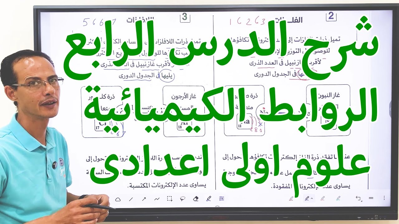 شرح الدرس الرابع الروابط الكيميائية علوم اولى اعدادى 2025