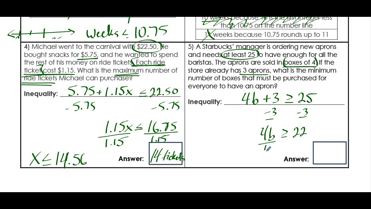 Inequality Word Problems