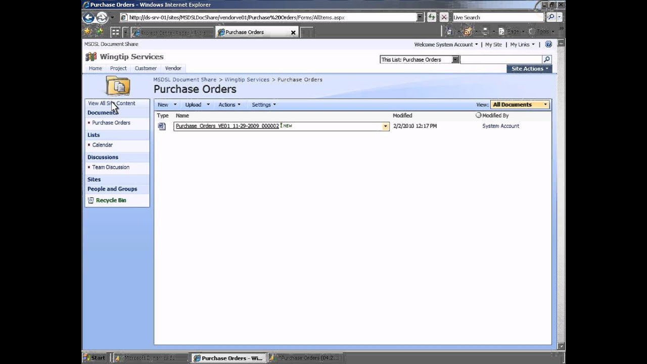 Microsoft Dynamics SL: Project Inquiry