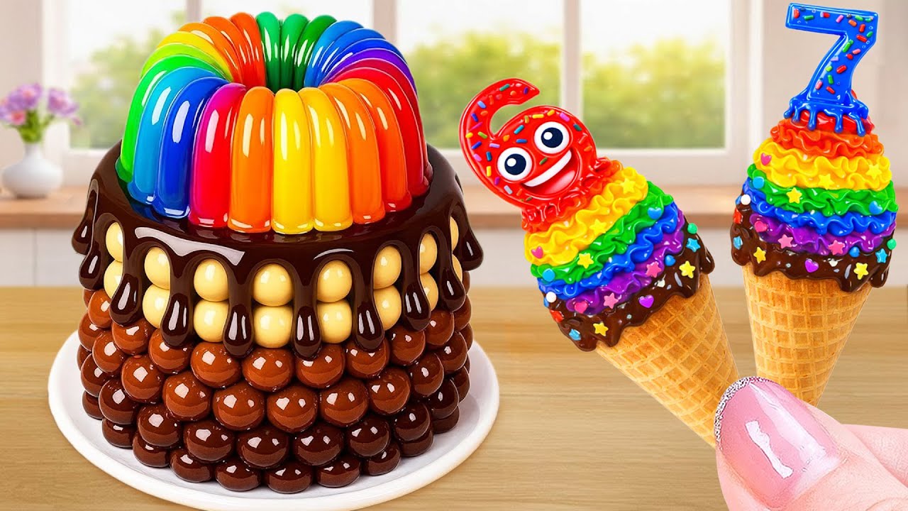 How To Make 67 Ice Cream Cone & Rainbow Block Blast Cake 🌈 ASMR Cake Making 🍰 Mini Cake Wonderland