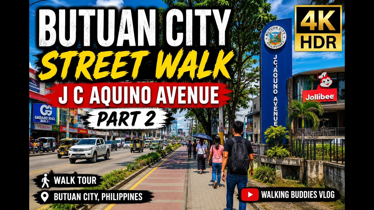 Butuan City Street Walk| J C Aquino Avenue Part2|4k HDR