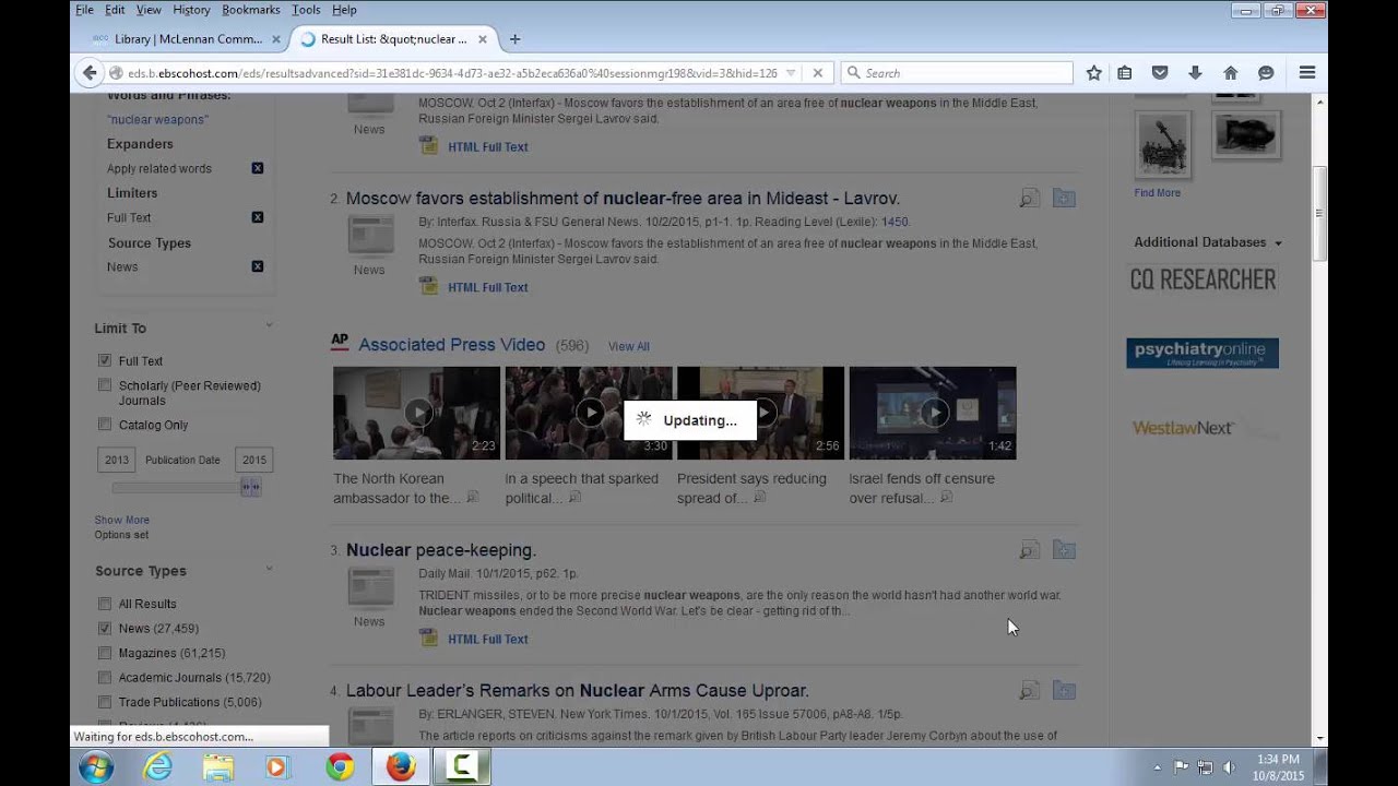 How to Find Articles from Newspapers and News Sources (MCC Library, with captions)