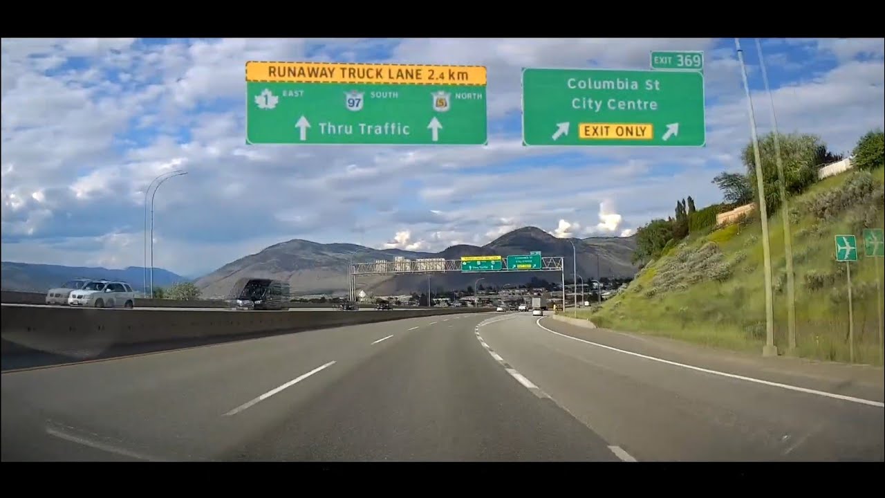 [2020/11] Driving into Kamloops, BC - Coquihalla Highway + Trans-Canada Highway (Highways 1/5/97)