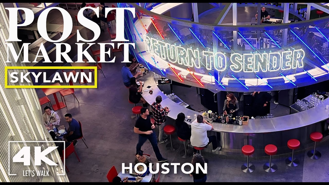 POST Market and Skylawn Virtual Walk | Houston's New Mega Food Hall | 4K Walking Tour Travel Guide
