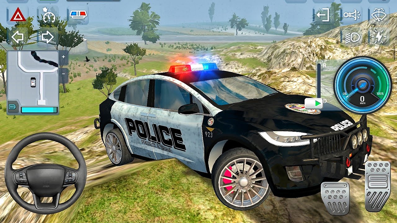 New Police Simulator 2026 - Police Multi-level Tesla Electric Car Chasing Car Game Android GamePlay