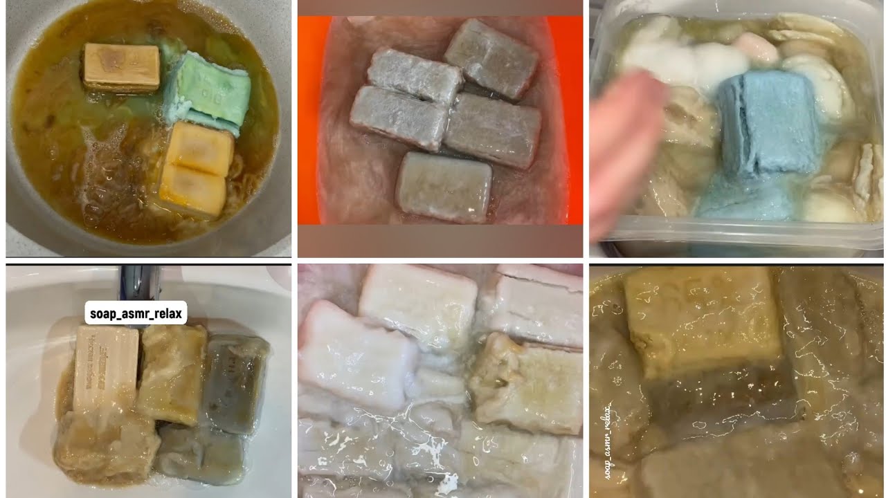 Soaked soap compilation #asmr #soakedsoap #mushysoap