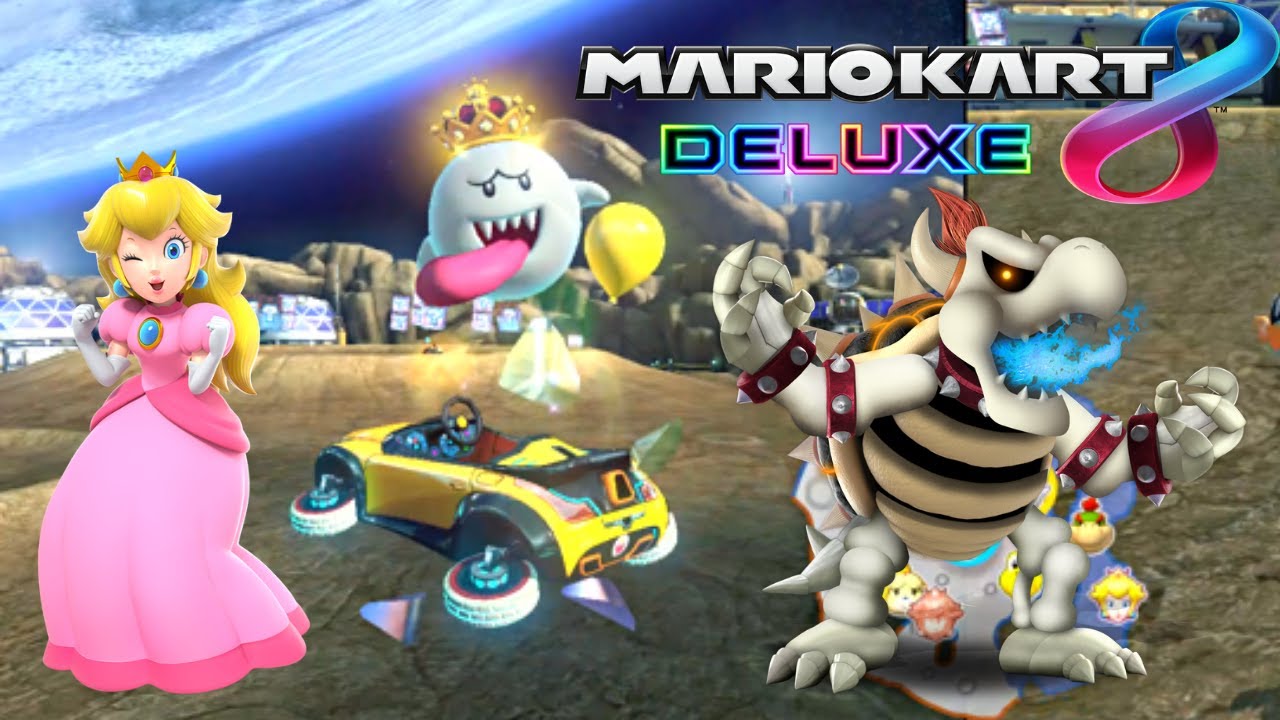 Mario Kart 8 Bob-omb Blast as King Boo and Dry Bowser (PEACH IS A PROBLEM!)