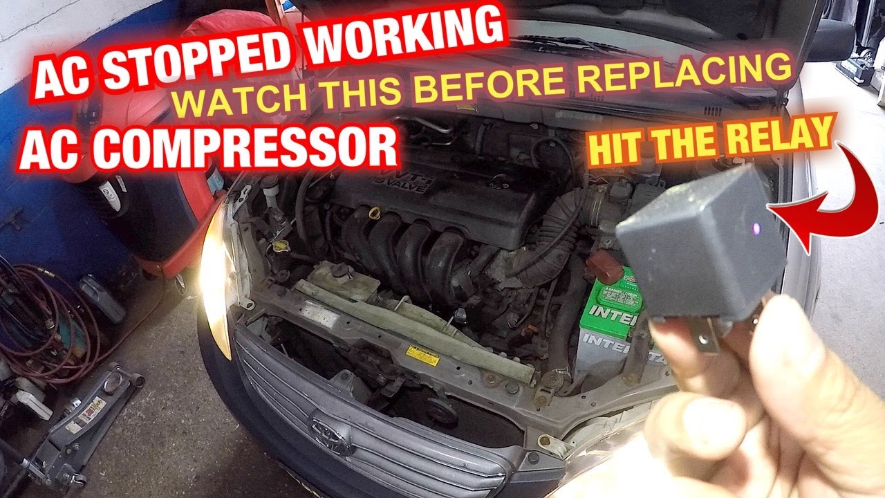 AC stopped working , 2003 corolla AC compressor stopped working hit the relay  / AC FIX  AC RELAY