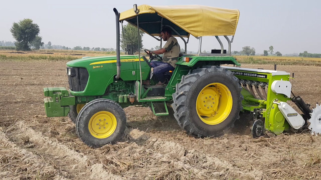 john deere 5050d in 7 feet super seeder