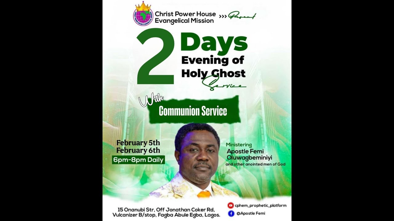 Evening of the Holy Ghost with Apostle Femi Oluwagbeminiyi (Day One)