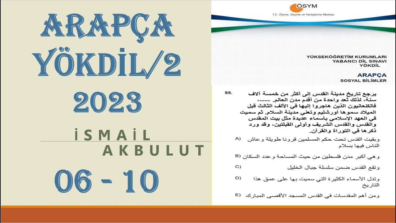 YÖKDİL/2  2023  ARAPÇA  06 - 10