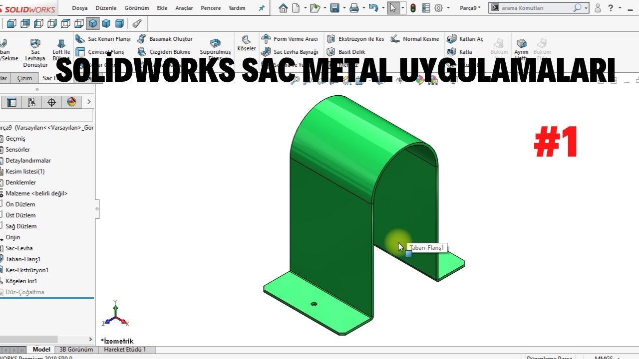 SOLİDWORKS SAC METAL(SHEET METAL) UYGULAMALARI  #1  #solidworks
