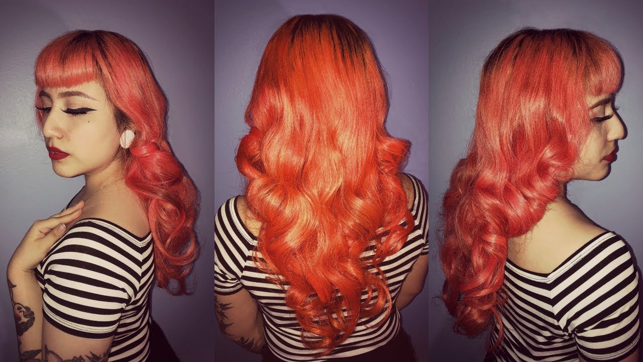 Pin Up Hair With Curling Iron & Bettie Bangs|Featuring Yubia