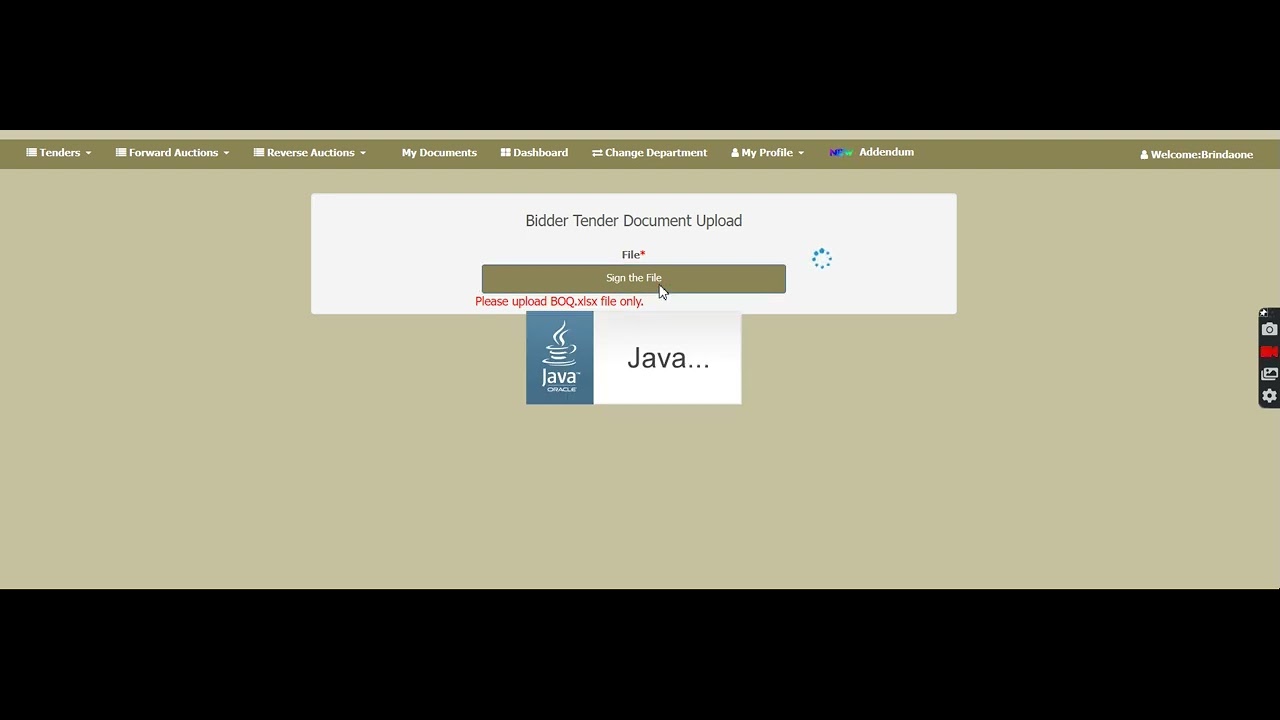 Bid Submission in eWizard Portal