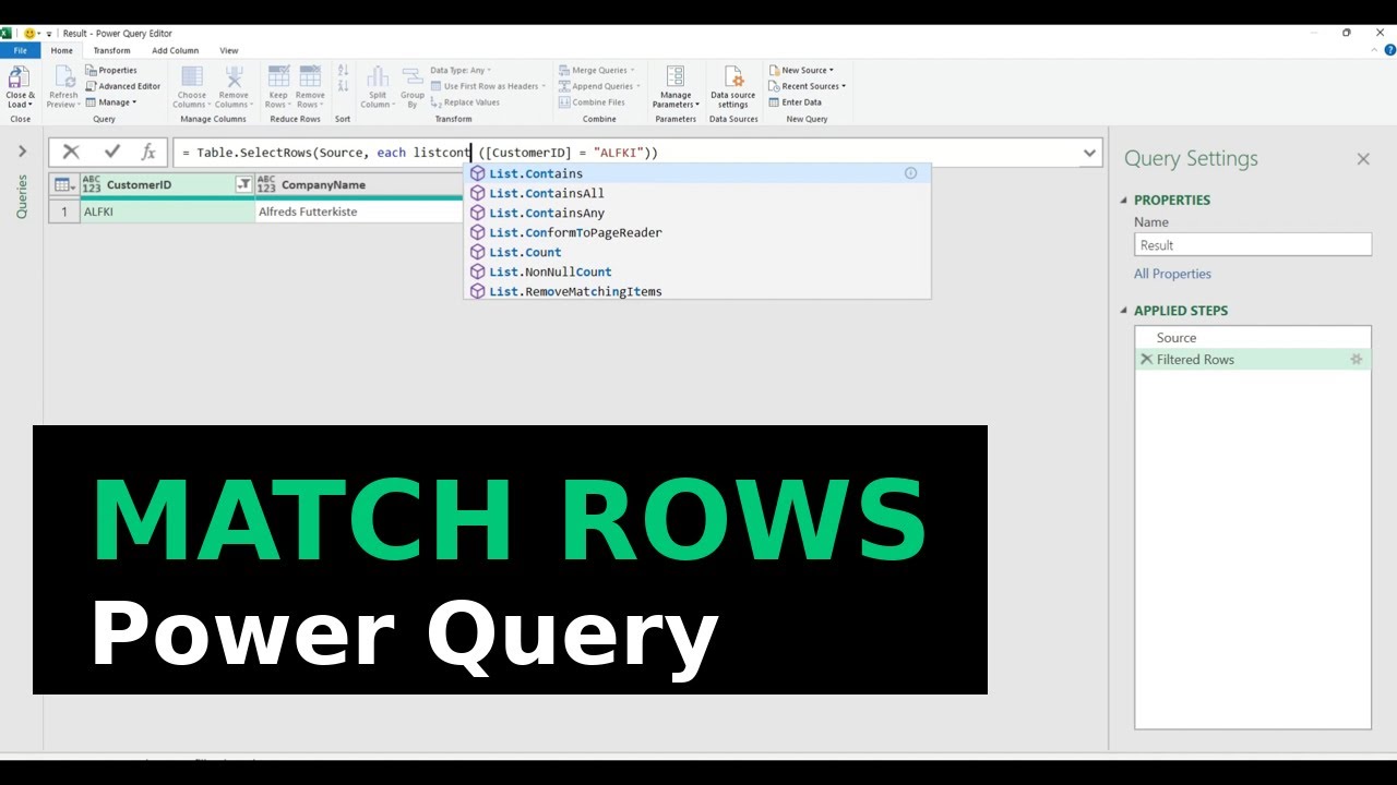 How to Extract Only the Rows Matching a List from a Table in Power Query