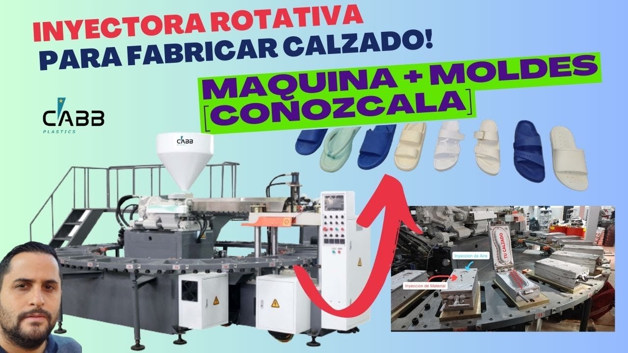 Inyectora Rotativa para fabricar CALZADO plástico PVC EXPANSO [Conozca tambien nuestros MOLDES] 🥿👟👡👠