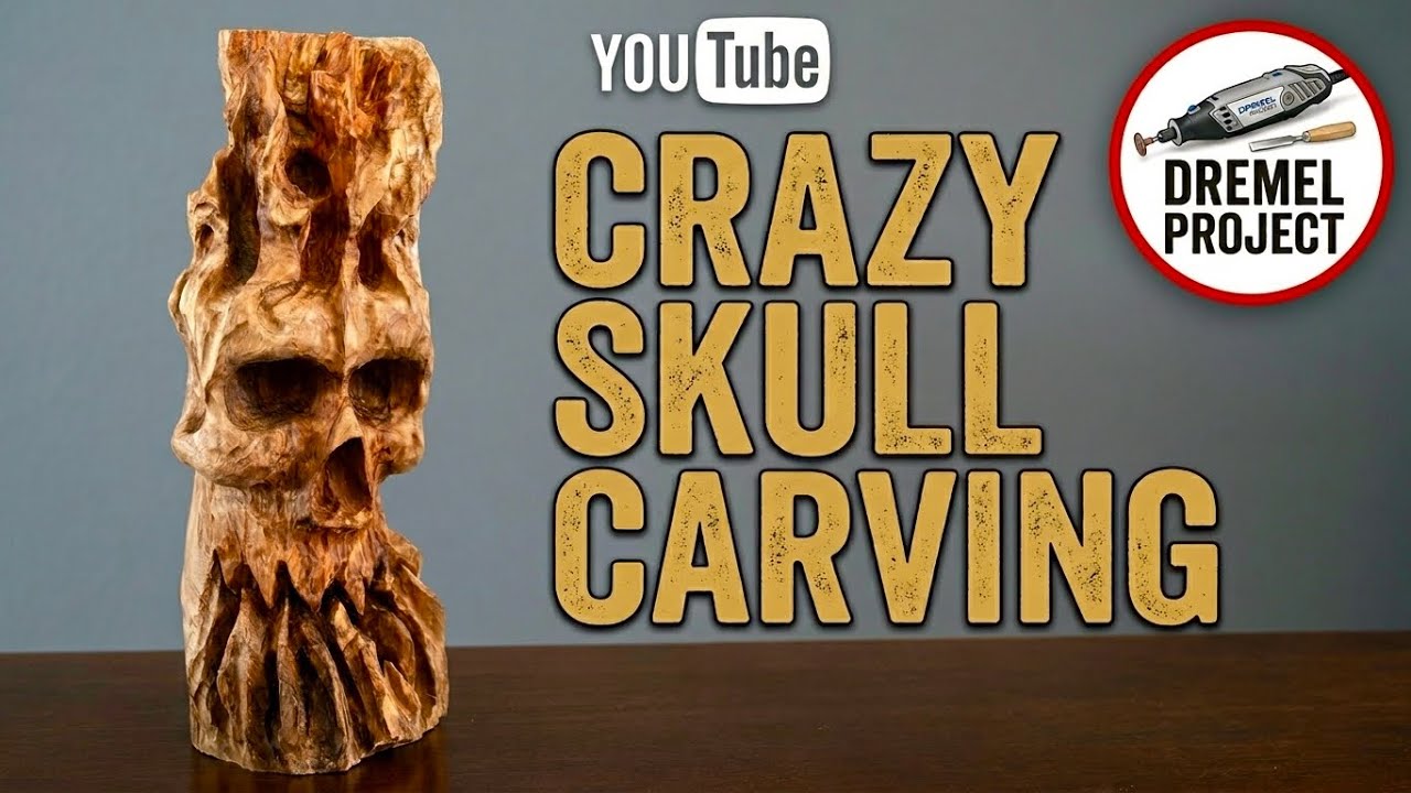 Wooden Skull Spirit Power Carving