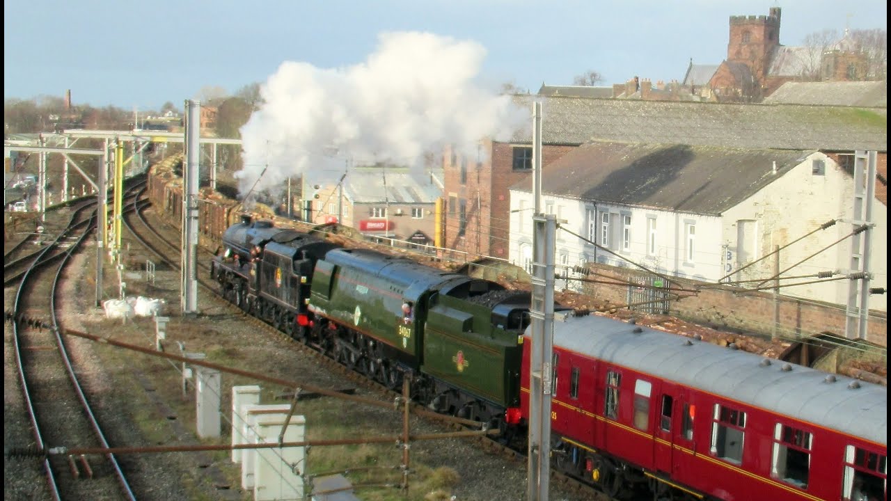 THE WINTER CUMBRIAN MOUNTAIN EXPRESS JOURNEY with 86259 LES ROSS, 45690 LEANDER+34067 TANGMERE