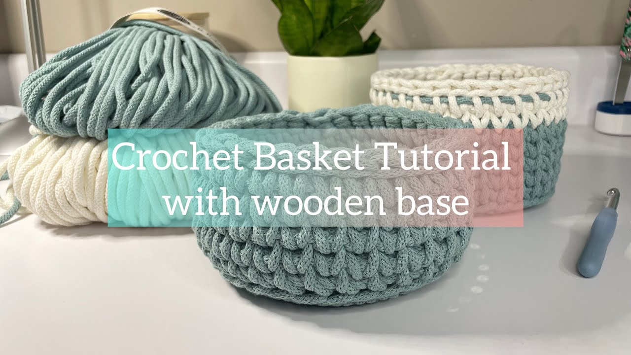 Easy Crochet Basket Tutorial | How to use a Wooden Base