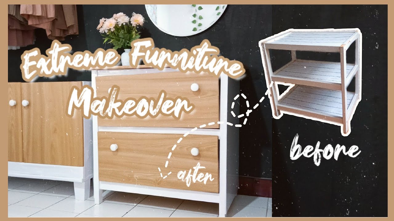 MAKEOVER LEMARI LAMA JADI BARU DAN AESTHETIC BANGET DENGAN KERTASIVE | EXTREME FURNITURE MAKEOVER