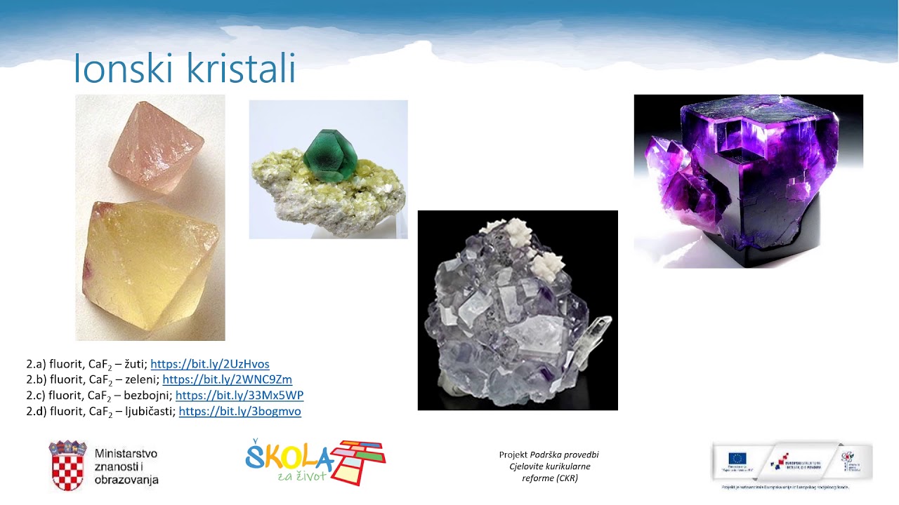 KEMIJA 1. r. SŠ - Svojstva čvrstih tvari - ionski kristali