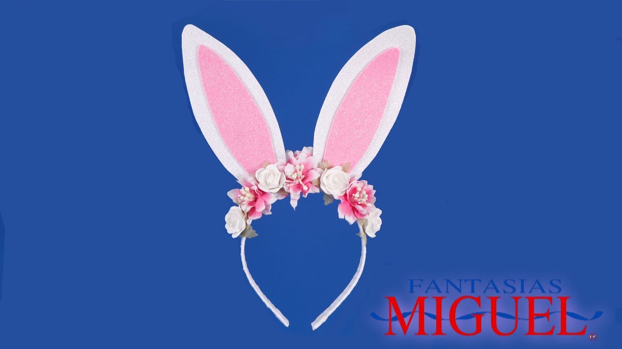 Diadema De Conejo de Pascua Con Flores