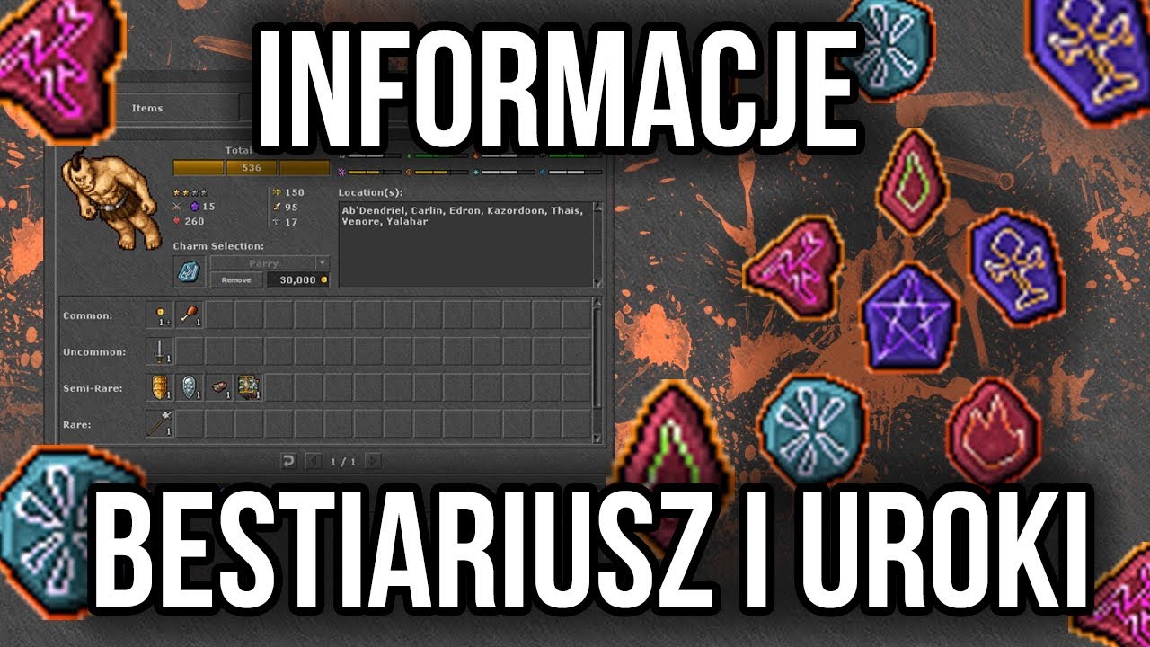 [PL] Tibia Poradnik | Bestiariusz i Uroki (Bestiary & Charms) | Winter Update 2017