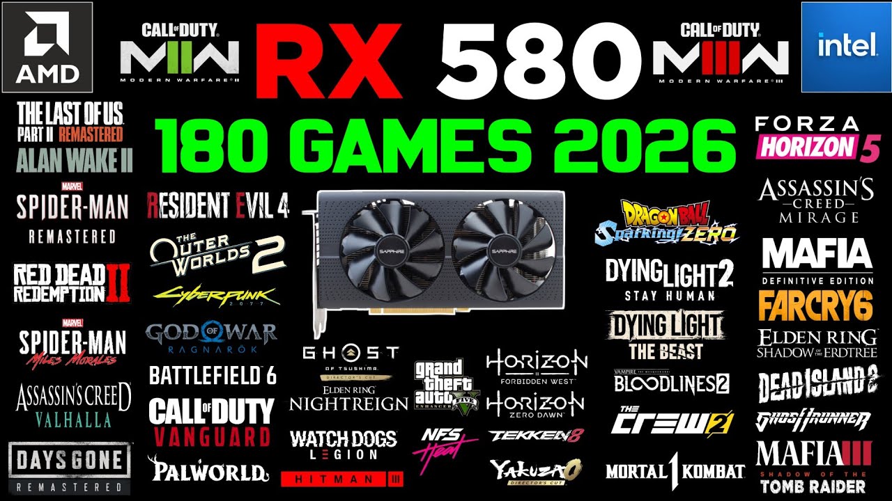 RX 580 Benchmark 2026 Testing 180 Games | Full Performance Review On Budget GPU For Modern Gaming