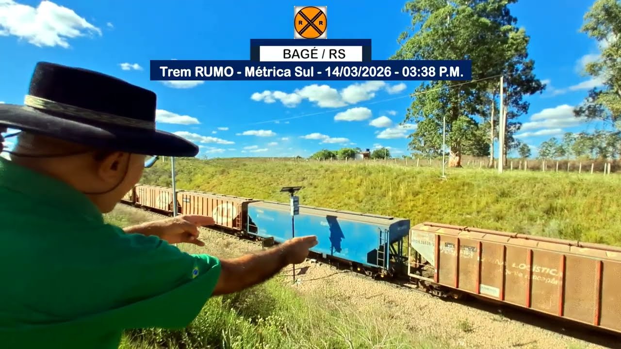 (4K) Trem RUMO – Bagé/RS – 14/03/2026 – 03:38 P.M.