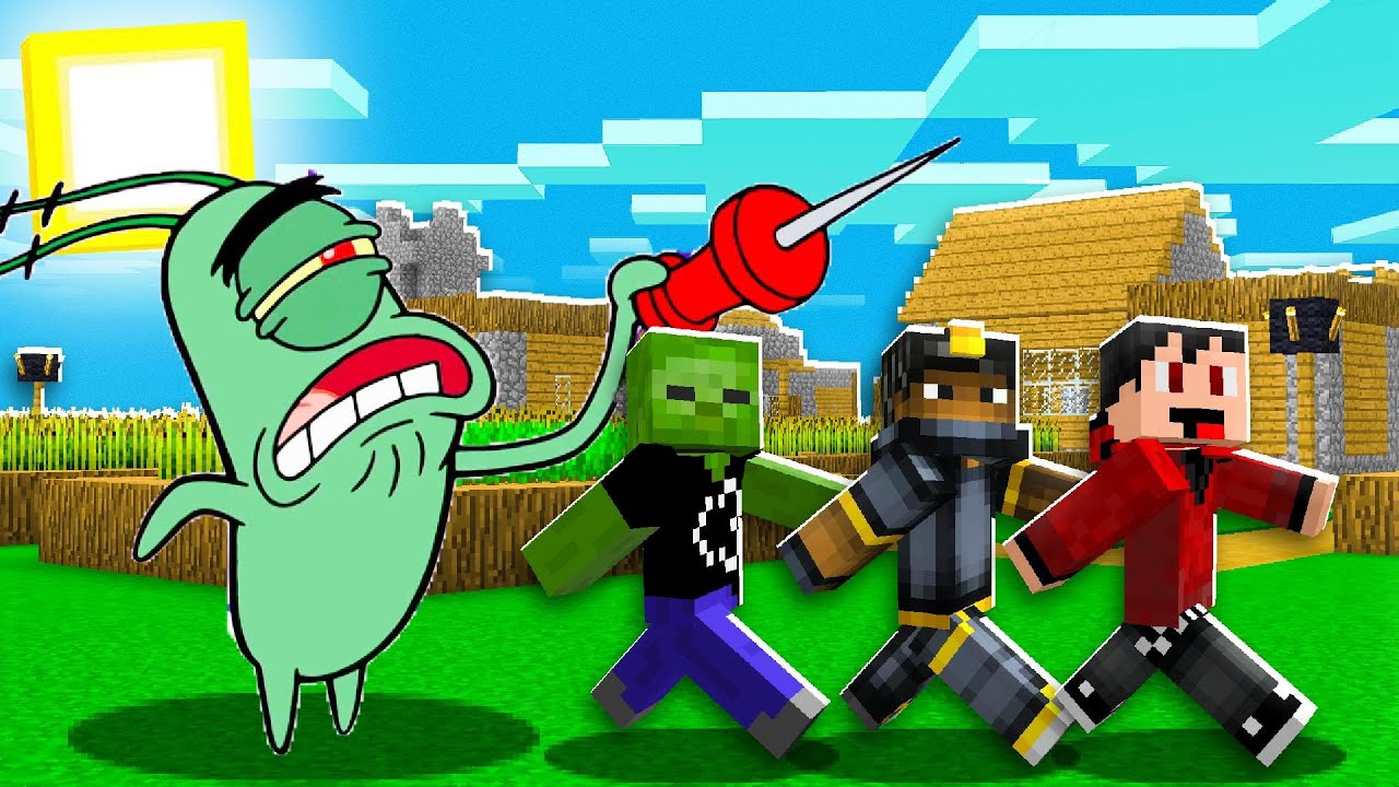 PLANKTON TRIED TO KILL US IN MINECRAFT!