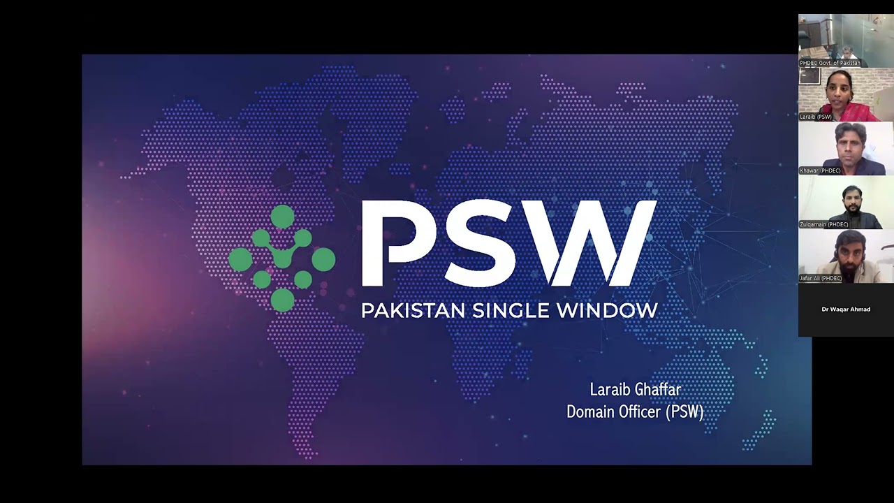 Pakistan Single Window PSW Orientation and User Subscription
