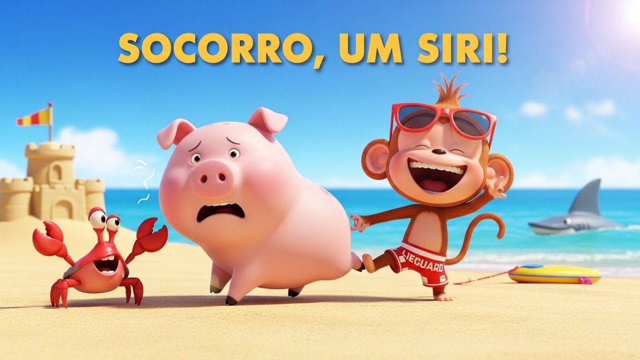 Kiki na Praia! O Siri Mordeu o Pudim e o Tubarão de Brinquedo 🦀🦈