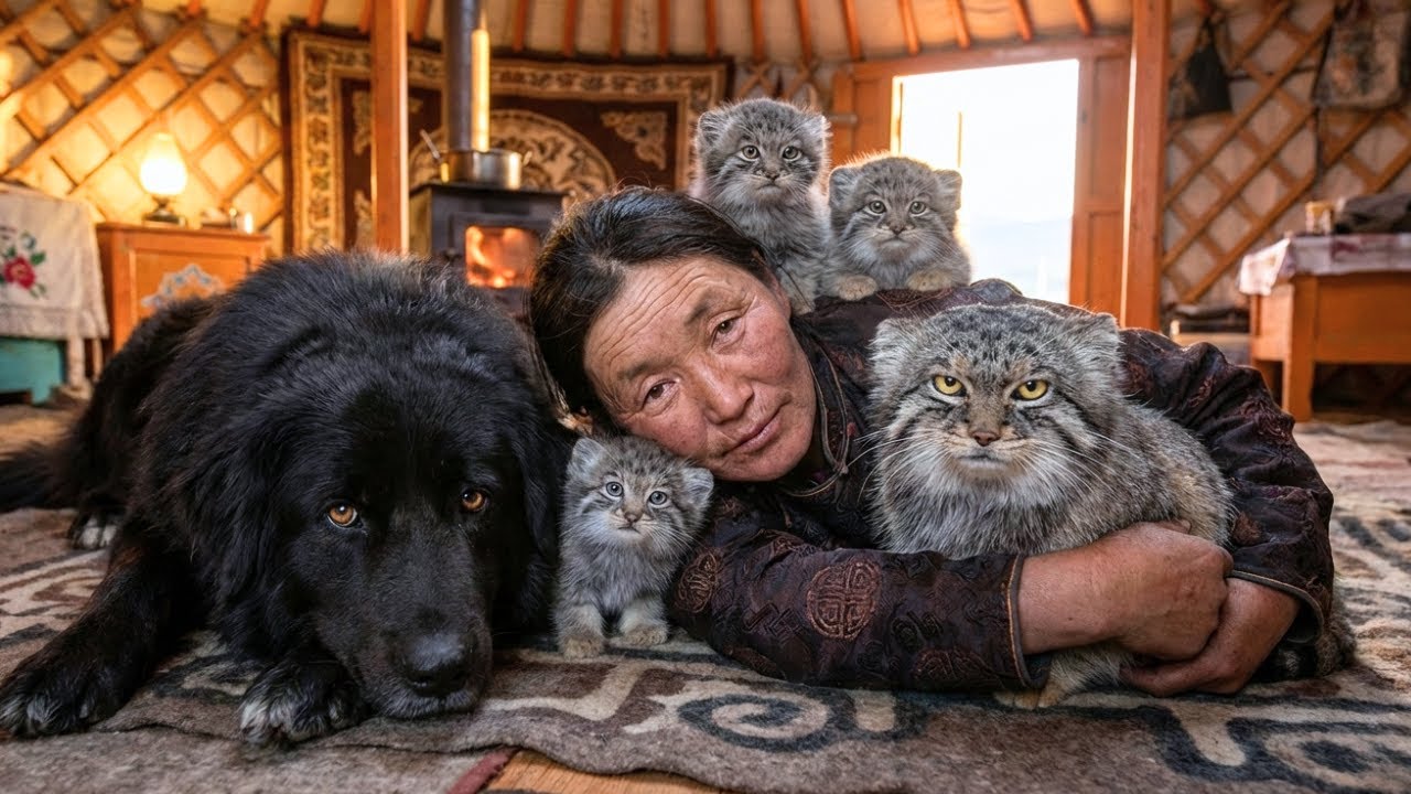 Pregnant Pallas's Cat Attacked by Eagle — Mongolian Woman Saves Her Family