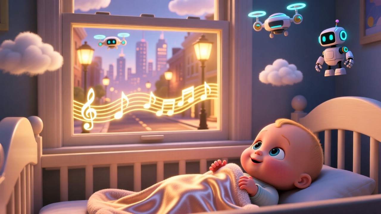 Soft Lullaby City 🌙 | Gentle Kids Bedtime Song | Sing Along & Relax