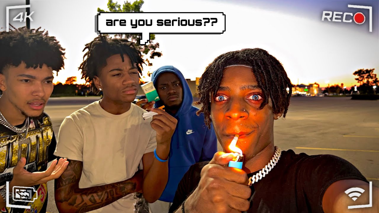 SMOKING CIGARETTES PRANK ON THE GANG😂🚬