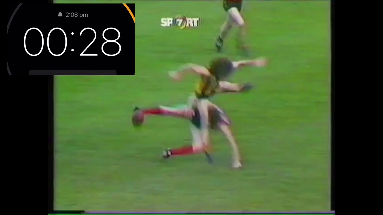Final Minute of Hawthorn v Melbourne 1987 VFL Preliminary Final - WITH COUNTDOWN CLOCK