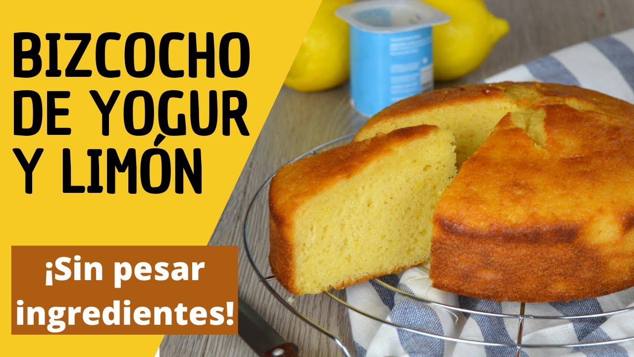 BIZCOCHO de YOGUR y LIMÓN fácil 😋🍋 ¡Sin pesar ingredientes!😍