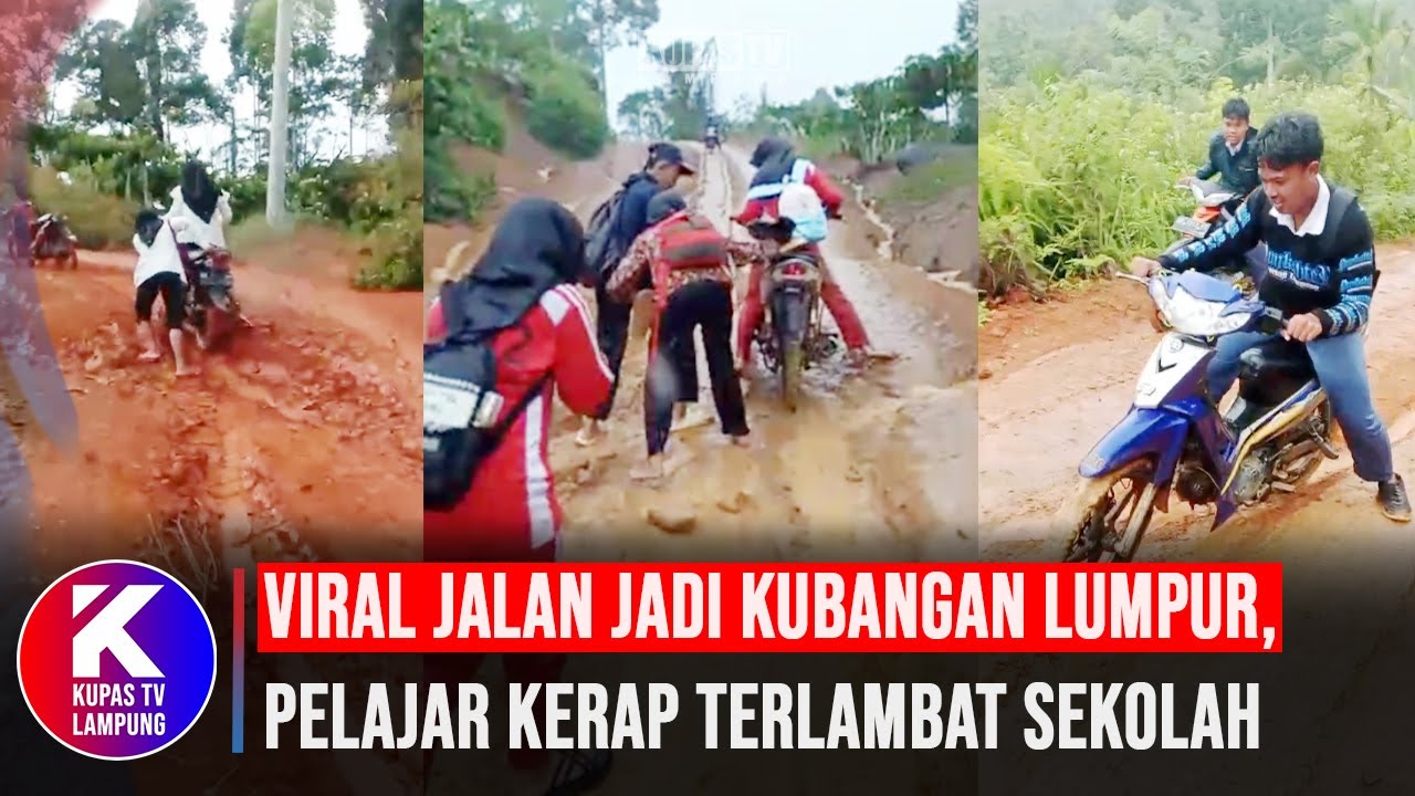 Viral Jalan Jadi Kubangan Lumpur, Pelajar Kerap Terlambat Sekolah