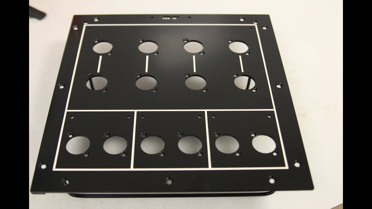 Engrave and paint fill powder coated steel panels