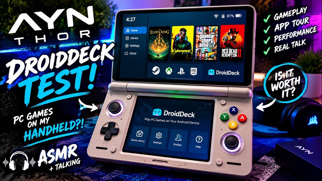ASMR 🤫 Testing DroidDeck on the AYN Thor&hellip; Whispering, Gameplay & Hidden Potential 🎮