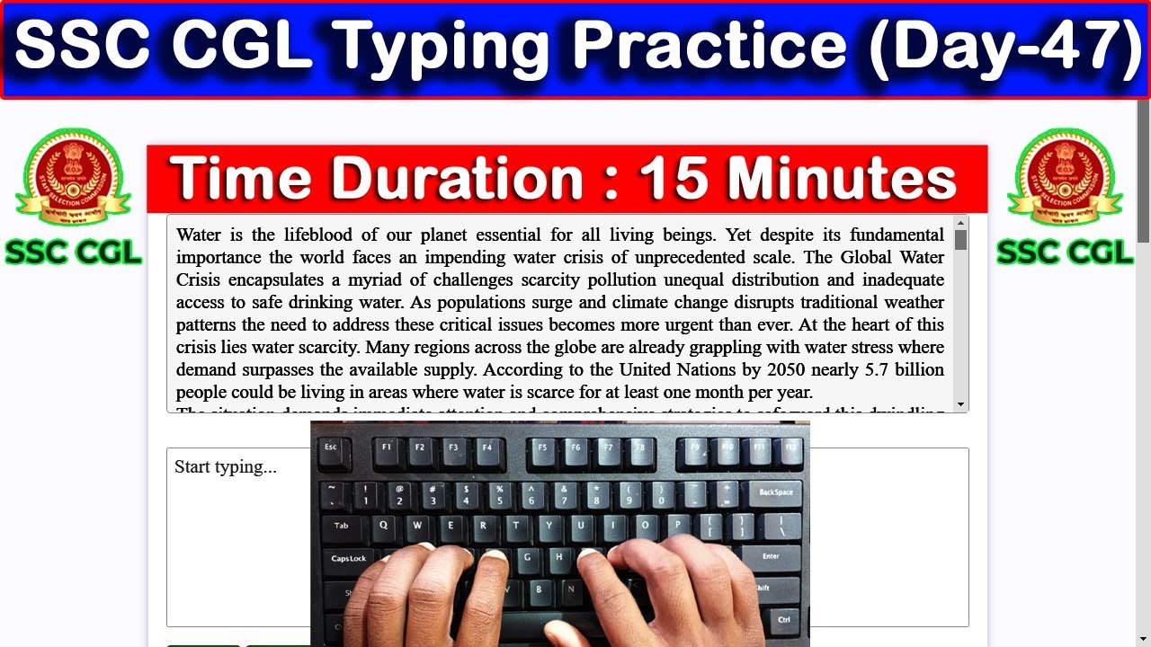 SSC CGL Typing Test Day- 47 | 34 WPM Typing Speed with 99.33% Accuracy #typing #raushantypingmaster