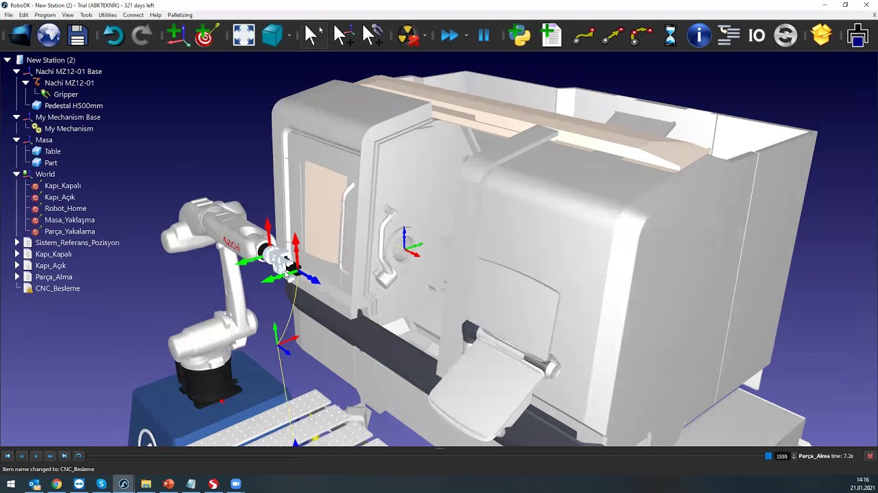 RoboDK - Nachi Robot ile CNC Besleme Uygulaması Webinarı