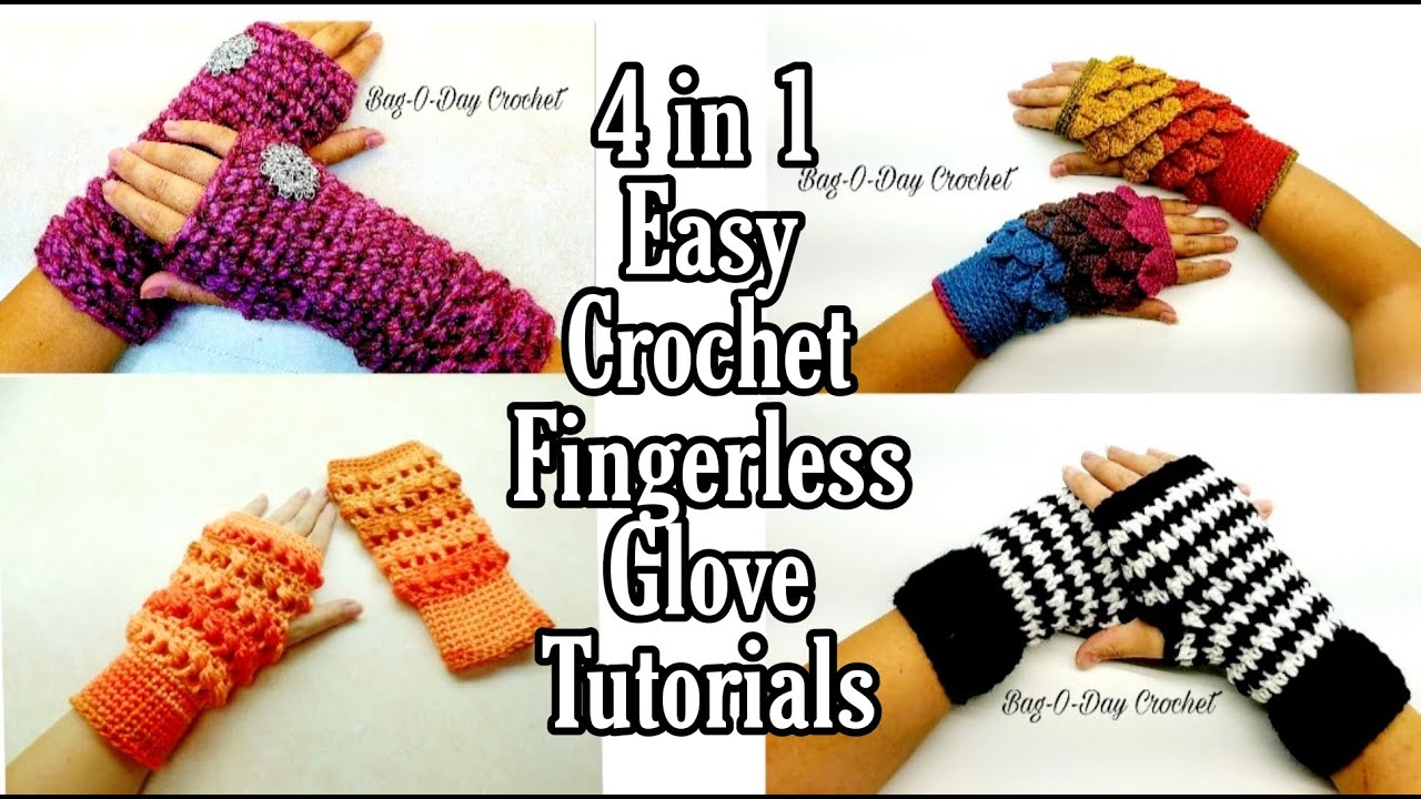 Crochet Fingerless Gloves / Crochet Wrist Warmers / Bag O Day Crochet