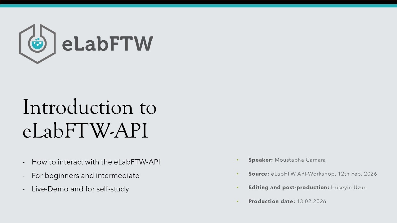 eLabFTW API Workshop
