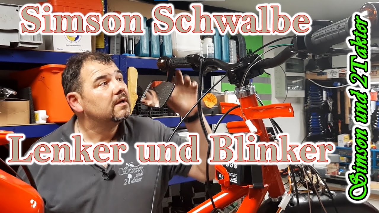 Simson Schwalbe breiter Lenker, Ochsenaugen Blinker, tiefes Ostblech, Custom Umbau Schnellgas Amatur